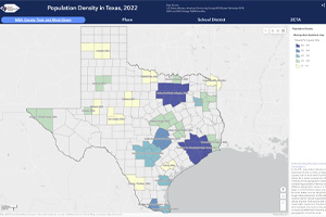 Screenshot of the Population Density interactive map
