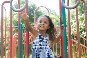 Child playing at the playground