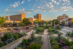 Aerial view of city in Texas